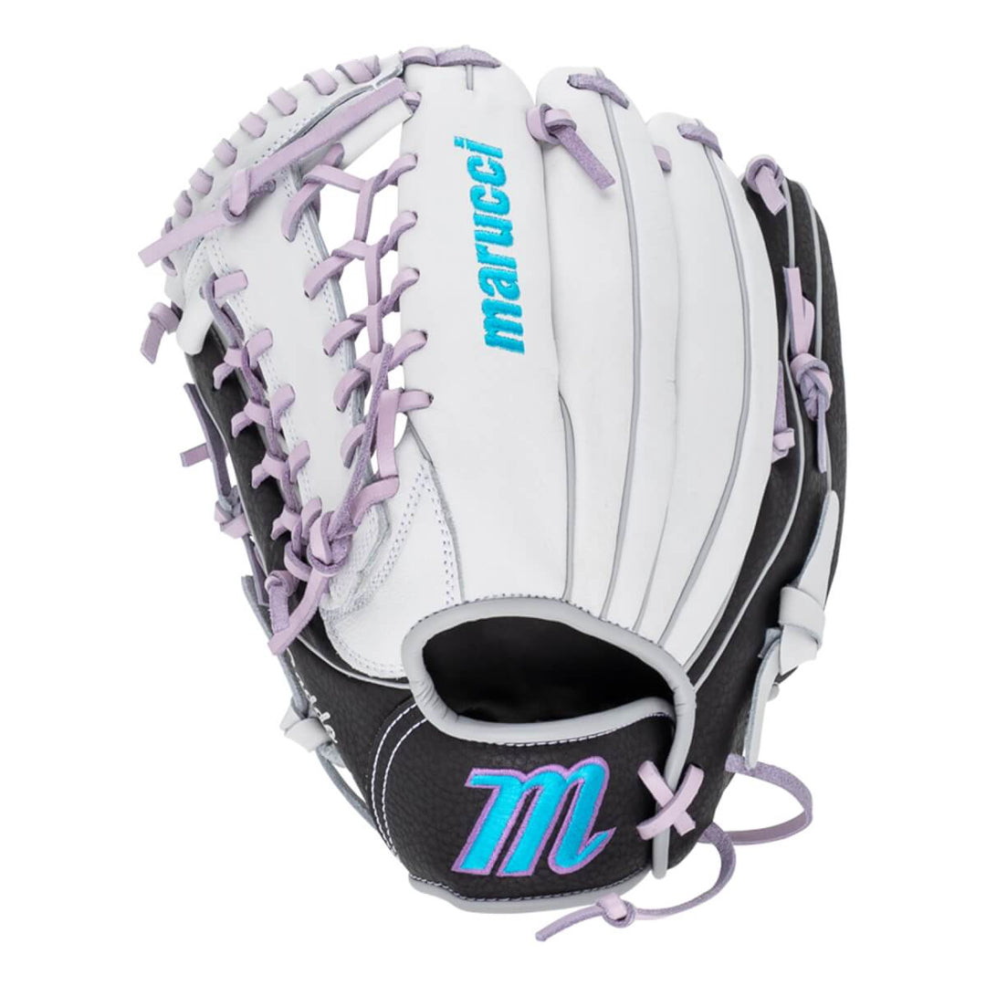 Marucci Caddo FP 11.5” Fastpitch Youth Glove | Basket Web | Lavender/White/Black | Full-Grain Leather