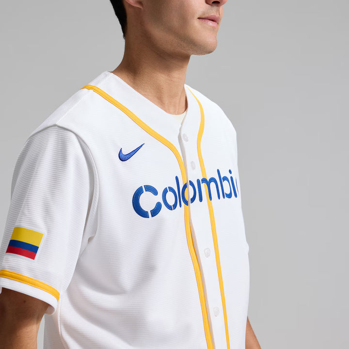 2026 WBC Colombia Men's Nike Stadium Jersey – Official Home White Edition