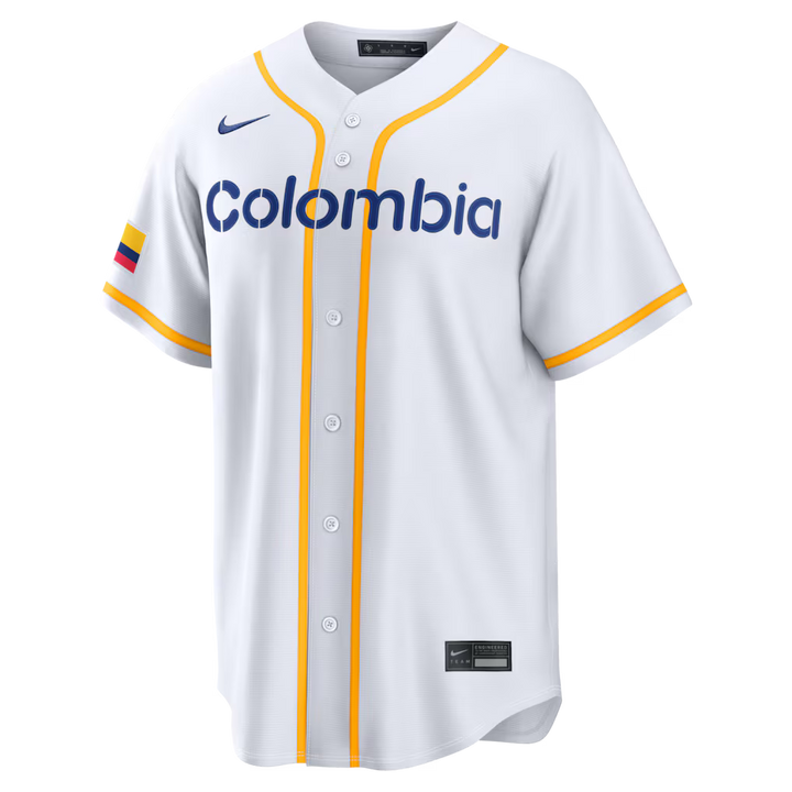 2026 WBC Colombia Men's Nike Stadium Jersey – Official Home White Edition