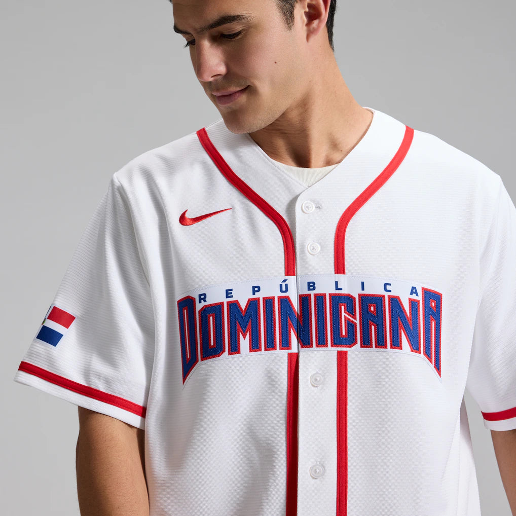 2026 WBC Dominican Republic Men's Nike Stadium Jersey – Official Home White Edition