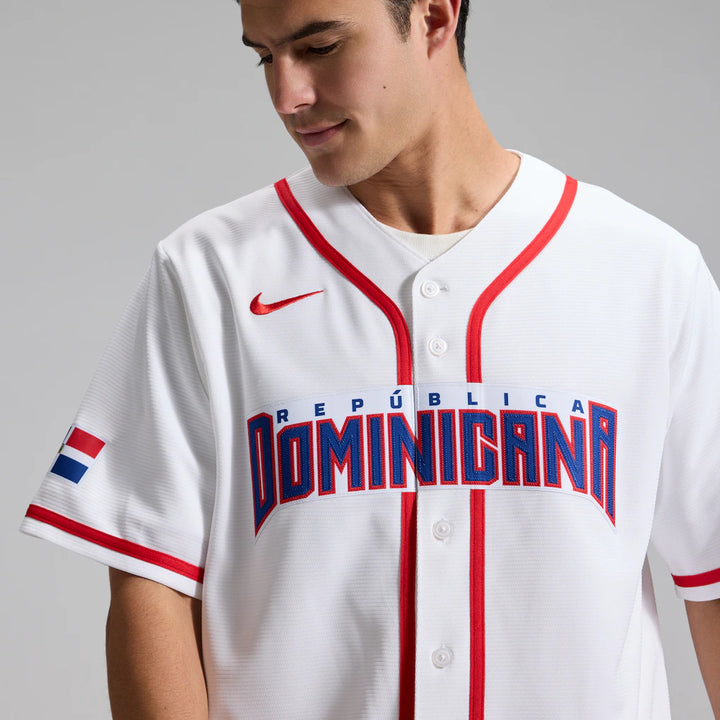 2026 WBC Dominican Republic Men's Nike Stadium Jersey – Official Home White Edition