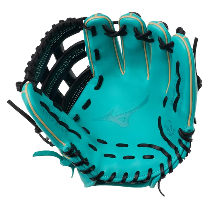 Mizuno GMVP1175P5 Hisui Turquoise Baseball Glove Bio Soft Leather palm and Black H-Web