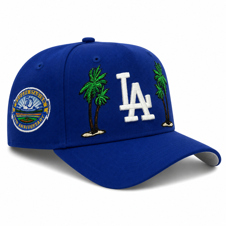 New Era Los Angeles Dodgers 9FIFTY A-Frame curved snapback hat with 50th Anniversary patch