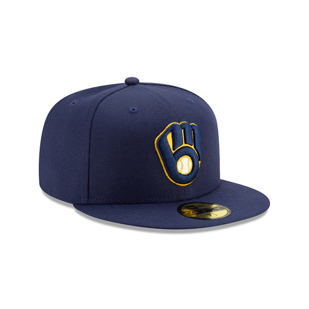 New Era Milwaukee Brewers 2020 Home 59FIFTY Fitted Hat opposite front angled view