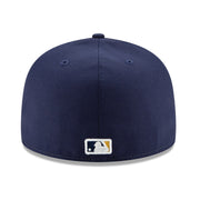 NEW ERA 59FIFTY MILWAUKEE BREWERS ALTERNATE AUTHENTIC COLLECTION ON-FIELD FITTED HAT NAVY YELLOW
