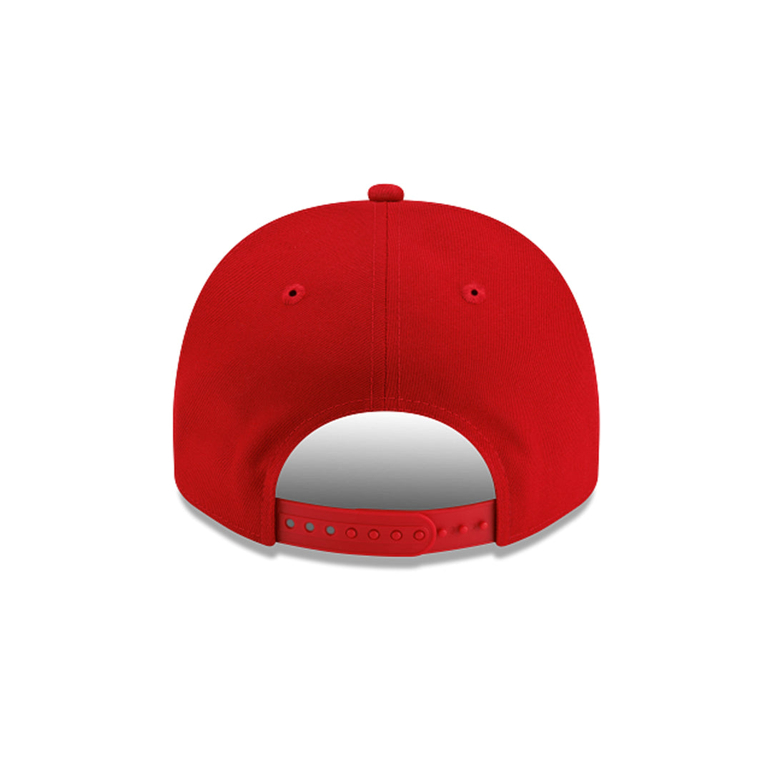 Rear view of New Era New York Yankees scarlet snapback cap