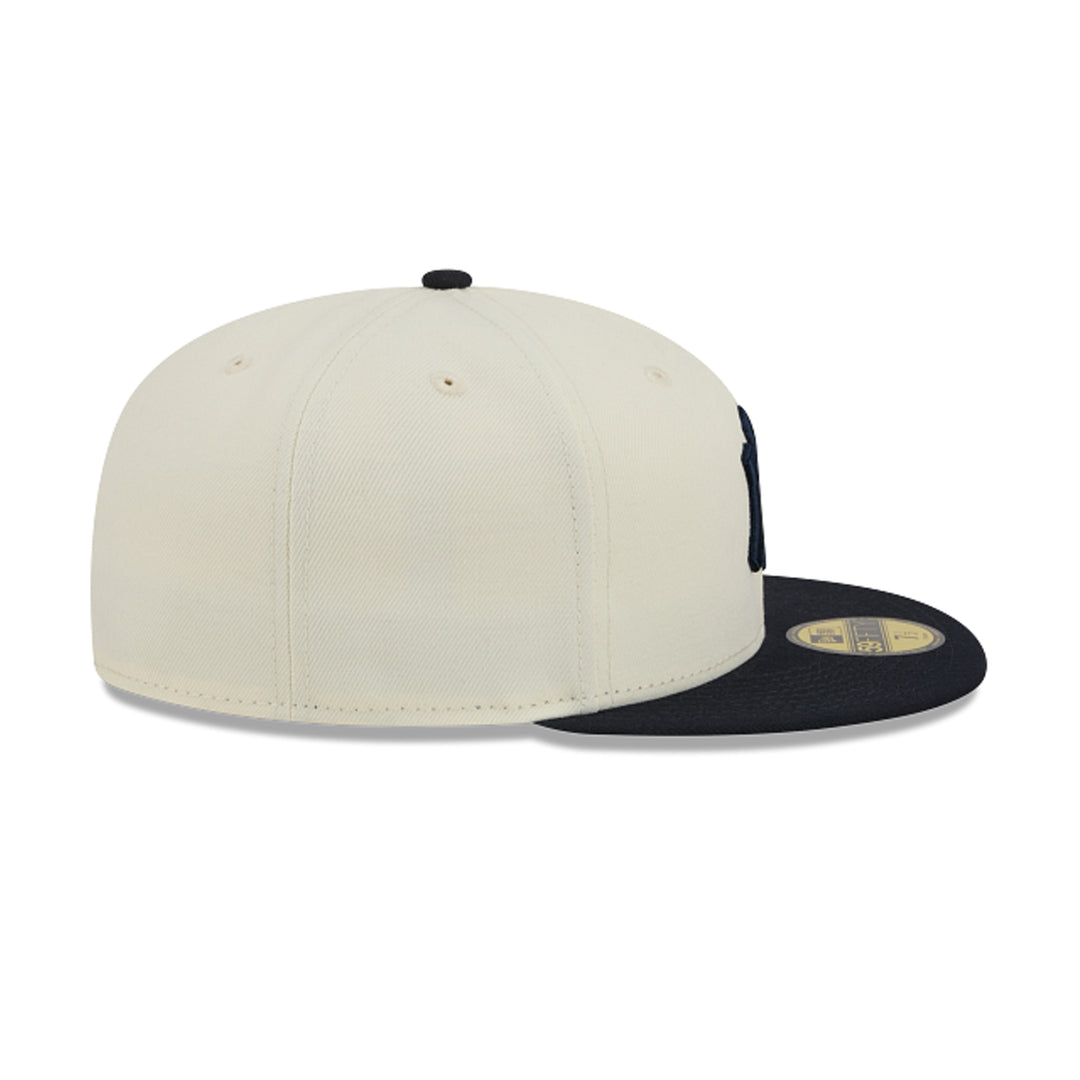 Side view of Yankees Color Basic fitted baseball cap
