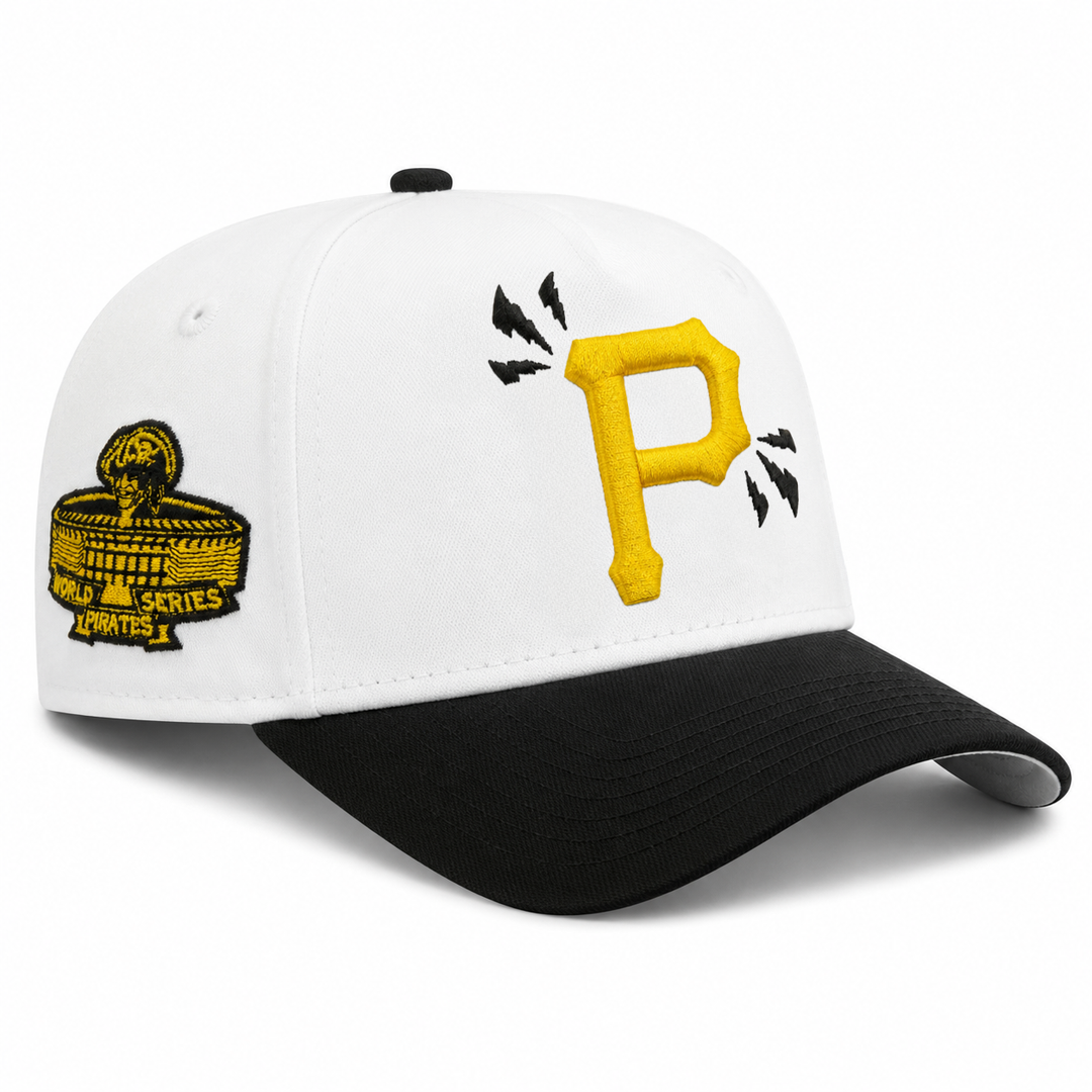 New Era Pittsburgh Pirates 1971 World Series 9FIFTY A-Frame curved snapback hat white black