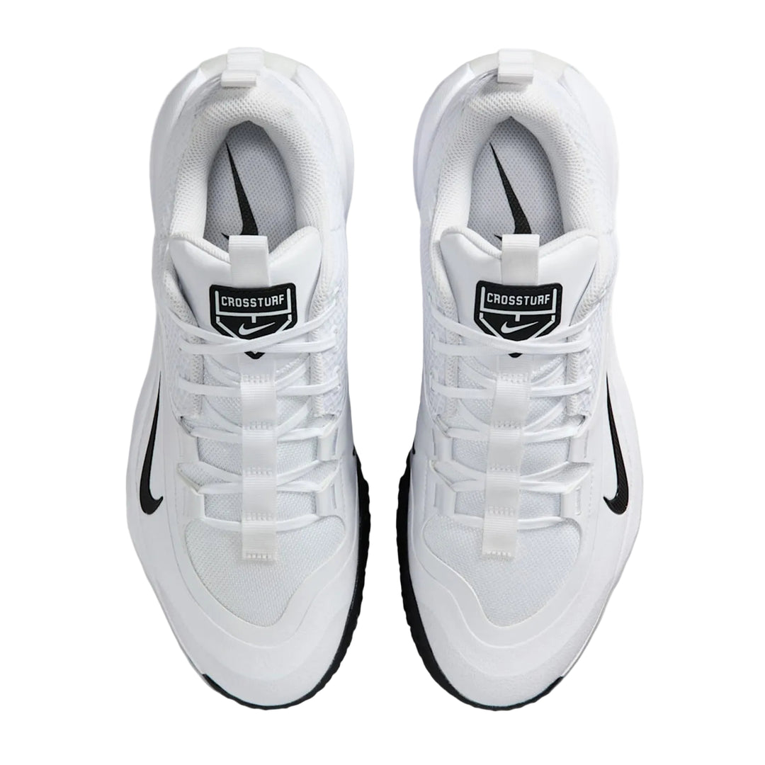 Nike Cross Turf white baseball turf trainers with lace-up closure and Cross Turf tongue logo