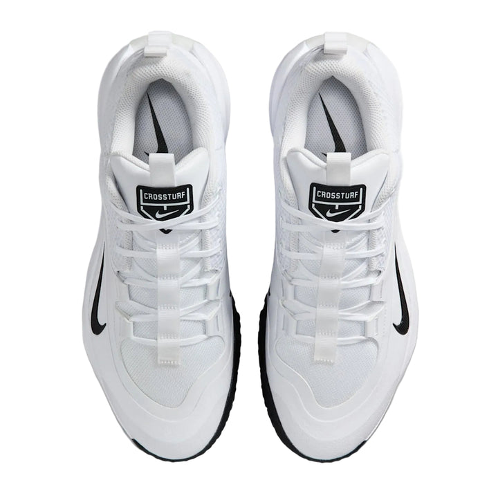 Nike Cross Turf white baseball turf trainers with lace-up closure and Cross Turf tongue logo