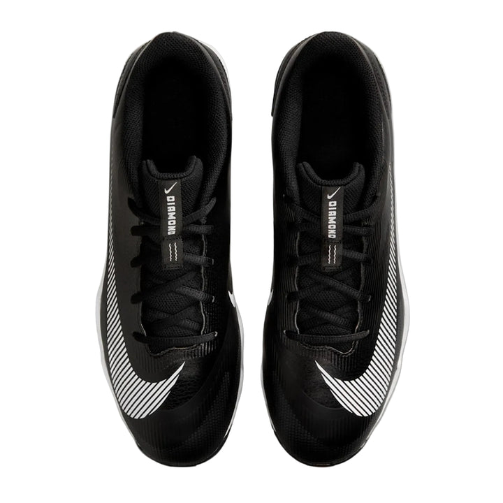 Nike Diamond Clutch black baseball cleats lace-up closure and Diamond tongue branding