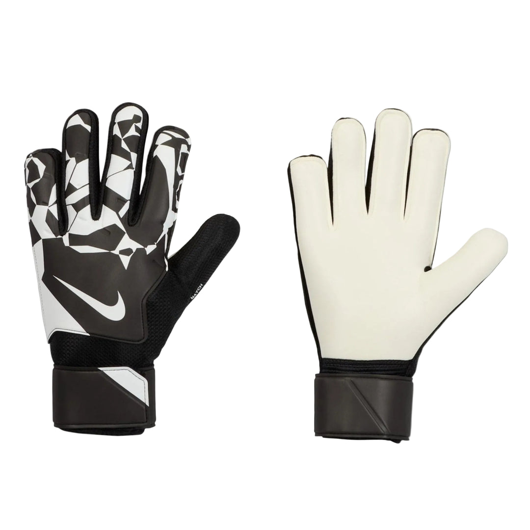 Black Nike goalkeeper gloves with textured backhand