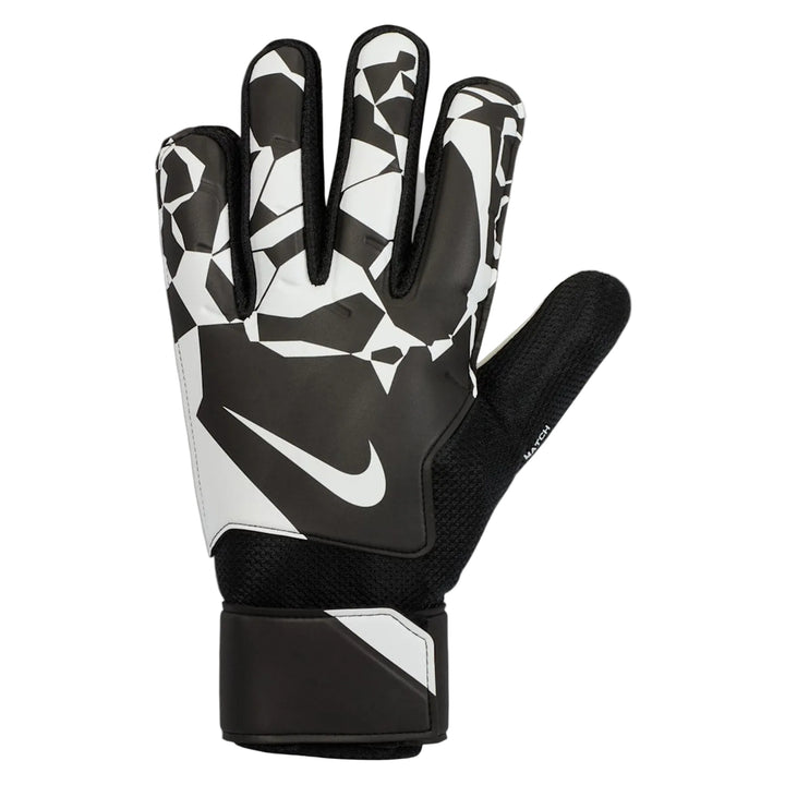 Nike Match Goalkeeper Soccer Gloves black front view