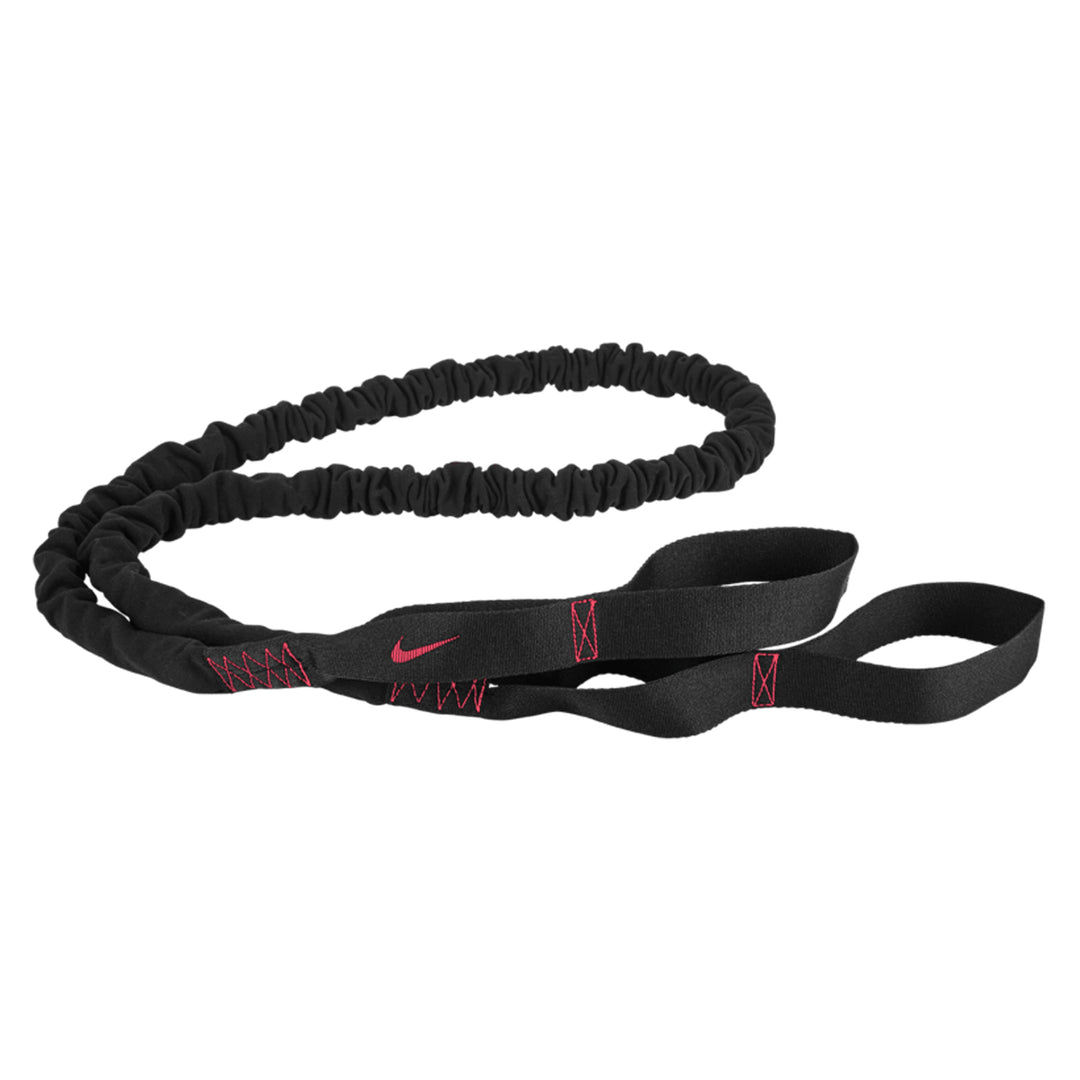 Nike medium resistance training band with built-in double handles Black Light Crimson