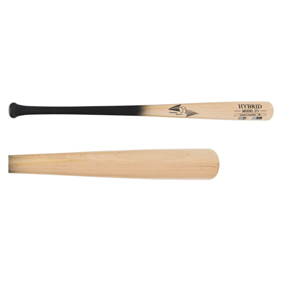 Pinnacle Sports Hybrid Model 271 BBCOR baseball bat Black Natural full view