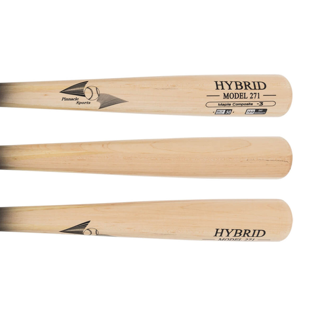 Pinnacle Sports Hybrid Model 271 maple bamboo bat multiple barrel views
