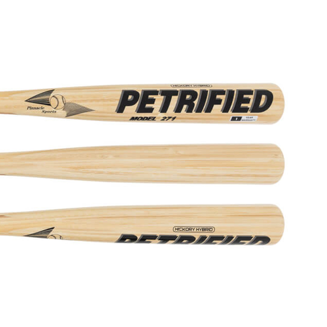 Pinnacle Sports Petrified Model 271 hickory bamboo BBCOR baseball bat barrel views