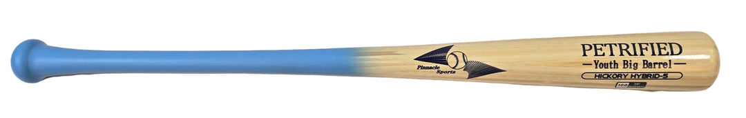 Pinnacle Sports Petrified Youth Big Barrel Hickory Bamboo baseball bat -5 Carolina Blue Natural