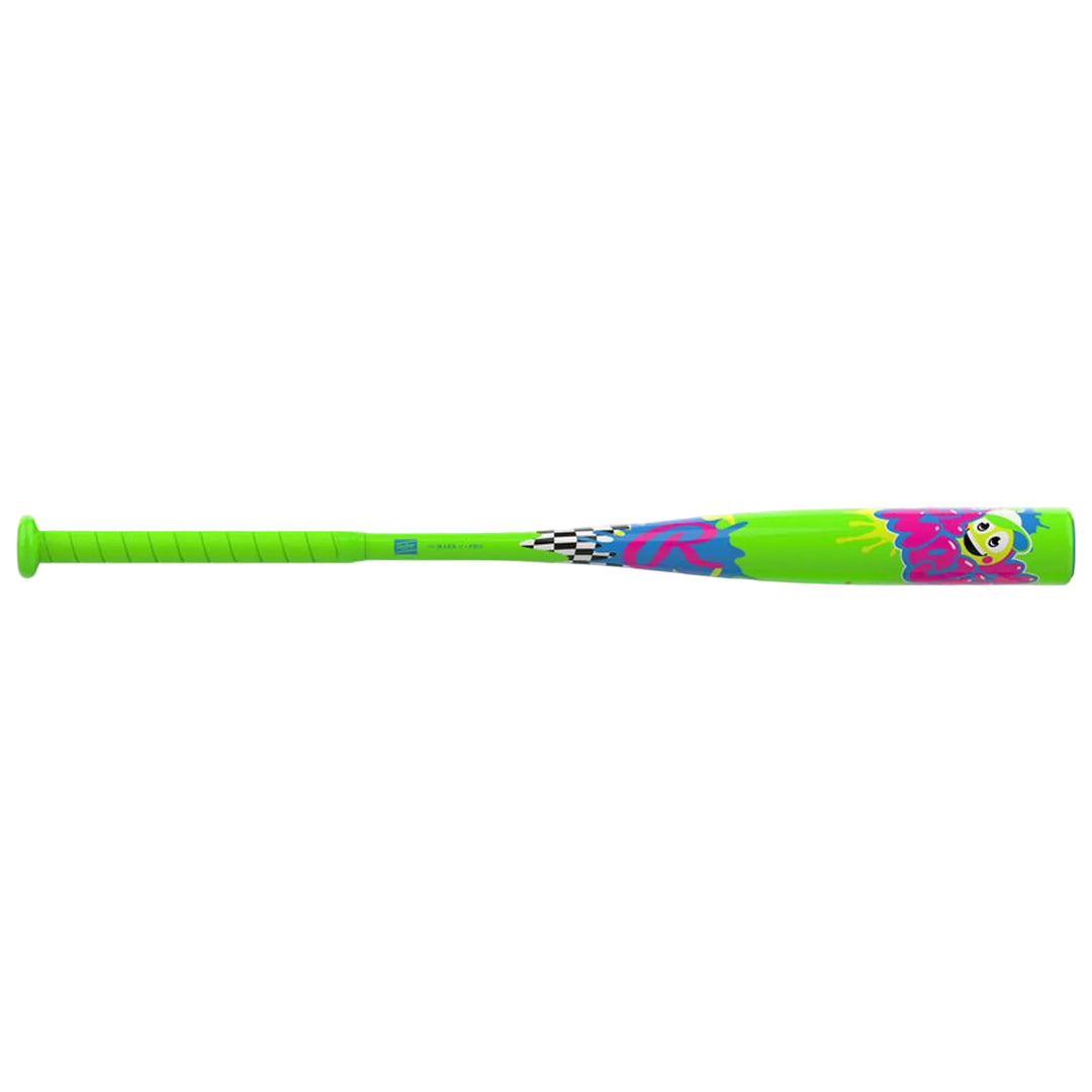 Rawlings RUS7GLO10 green youth alloy baseball bat side view