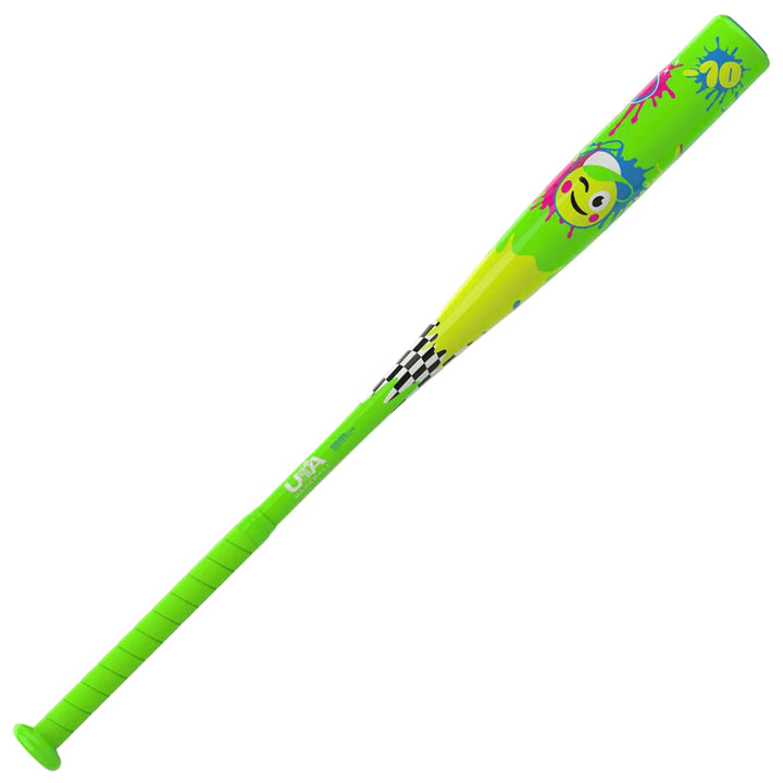 Rawlings RUS7GLO10 youth baseball bat with Glow Mojis character graphic
