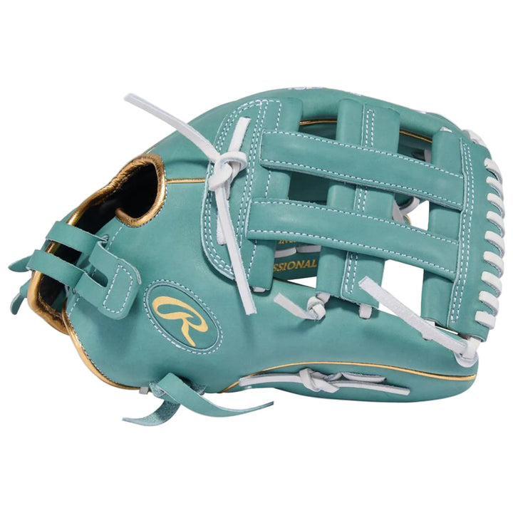 Rawlings Heart of the Hide softball glove web detail
