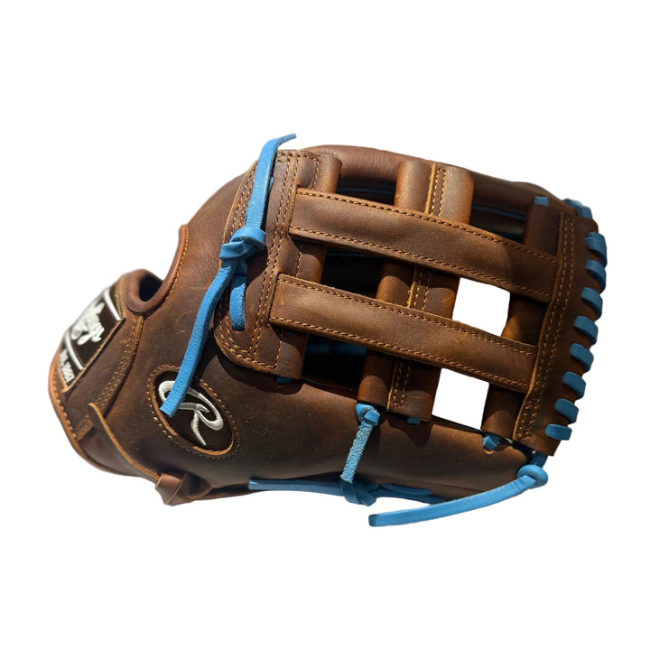 Rawlings PRO208-6 12.5 inch glove with Columbia blue laces H-Web view