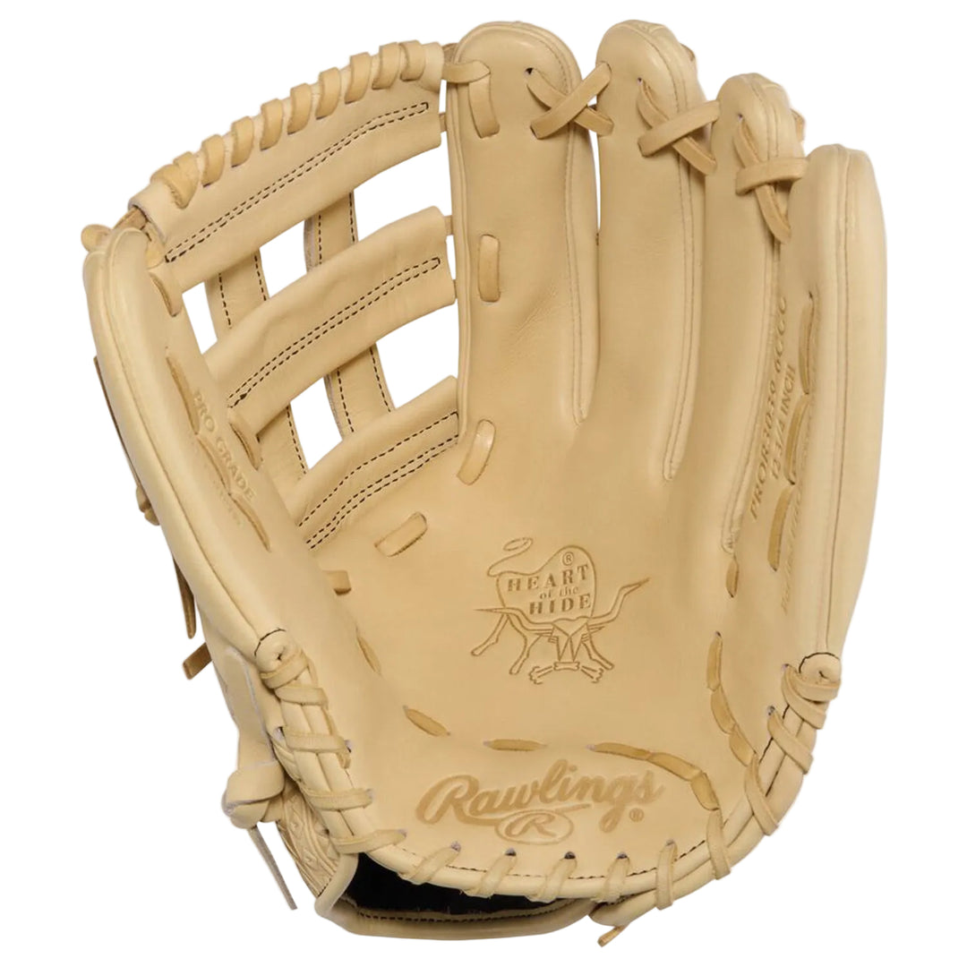 Rawlings 303 pattern Heart of the Hide camel Pro H-Web palm detail