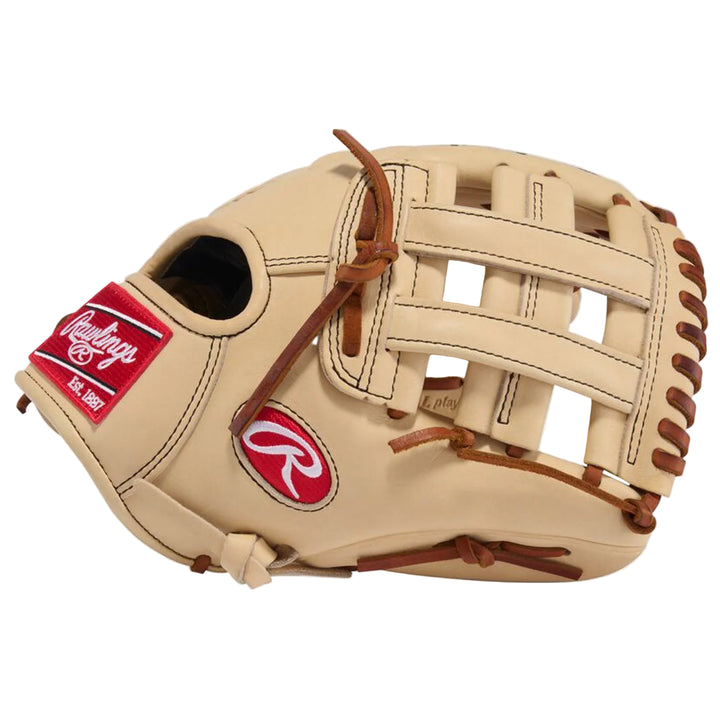Rawlings 11.75-inch camel Wing Tip infield glove web detail