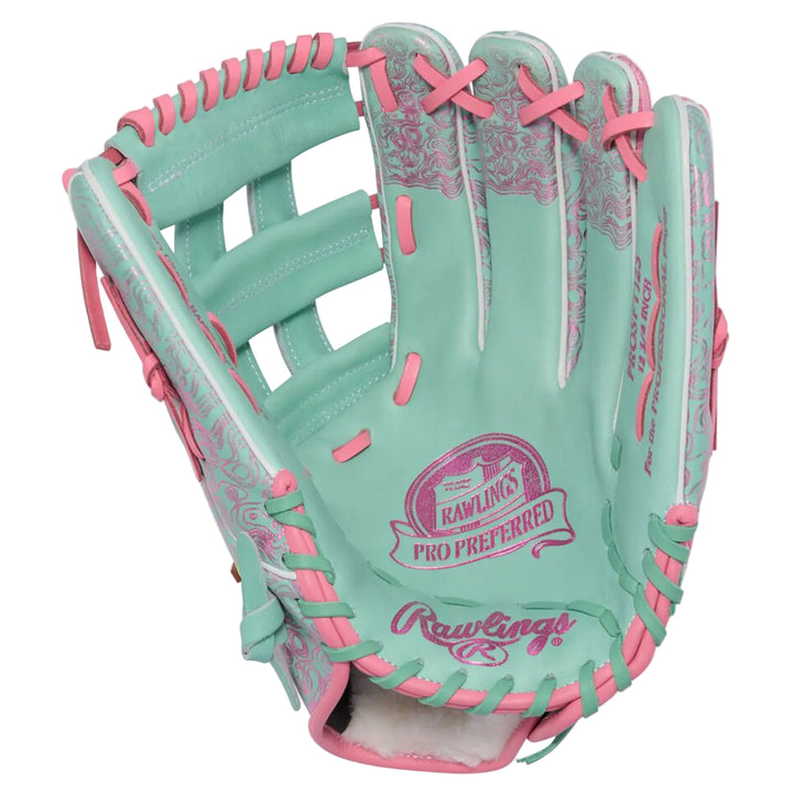 Rawlings 12.75-inch Pro Preferred baseball glove pocket detail