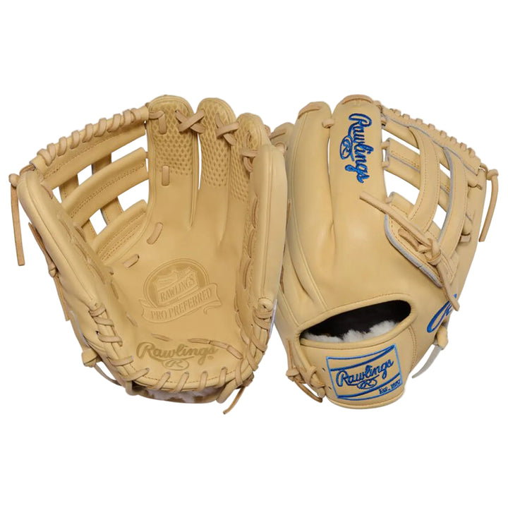 Rawlings Pro Preferred PROSKB17CR 12.25-inch baseball glove front and back view