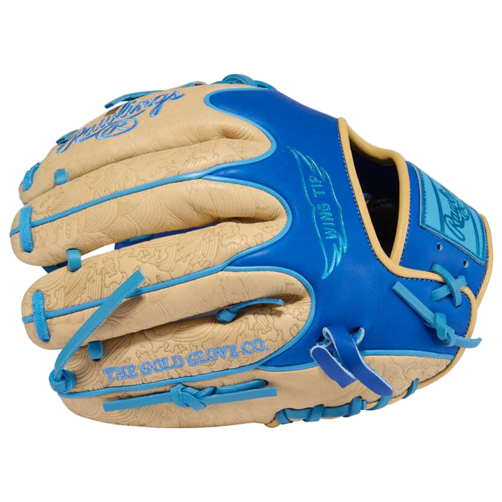 Rawlings Heart of the Hide PROR205W-2RC back shell in royal blue and camel