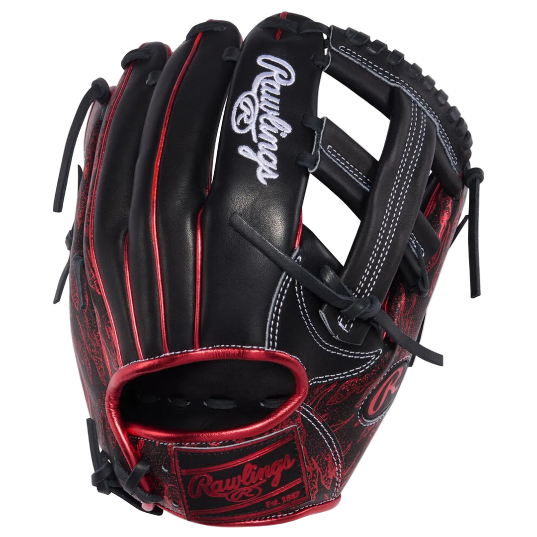 Rawlings Heart of the Hide Black Metallic Red back design