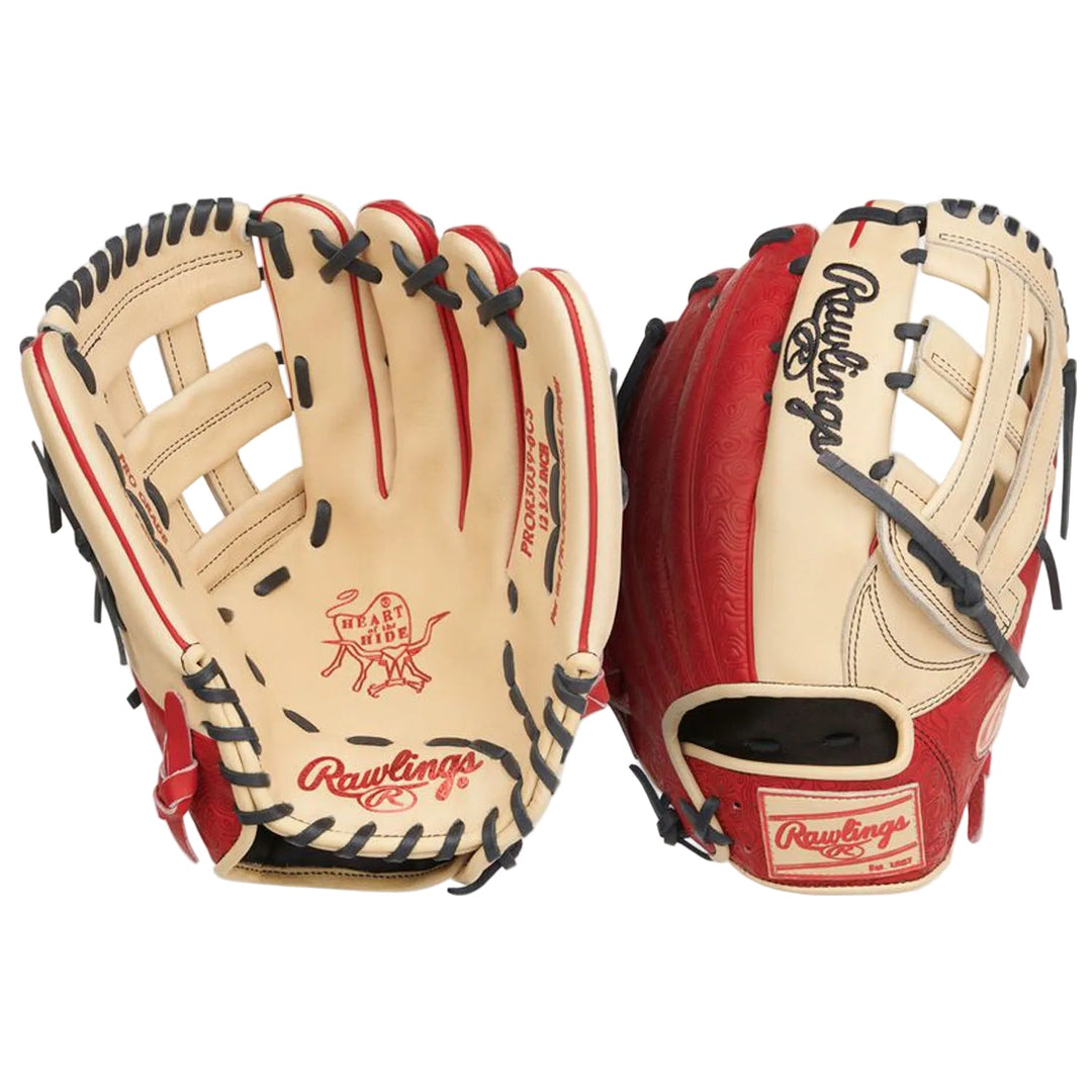 Rawlings Heart of the Hide R00713010 12.75-inch outfield glove palm and back