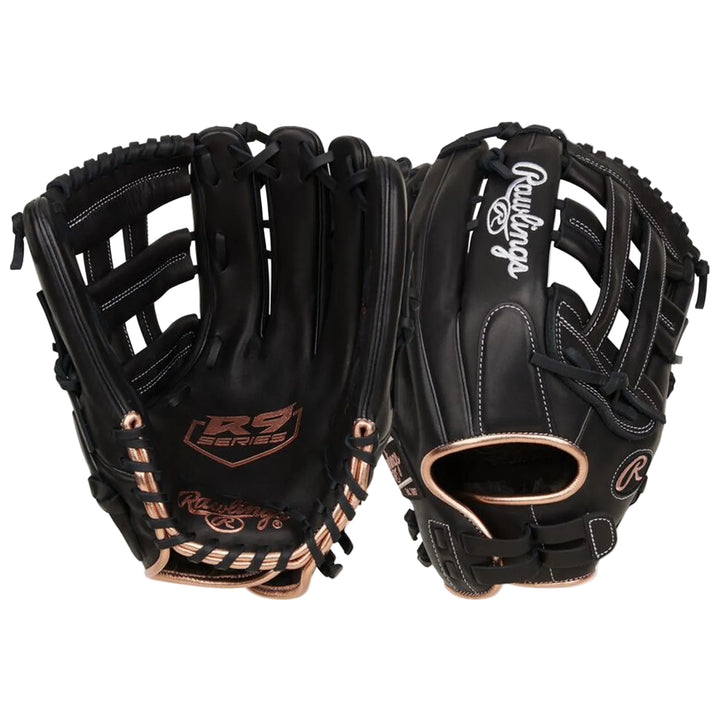 Rawlings R9 Series R9SB130-6B front and back glove view
