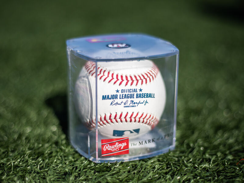 Rawlings official MLB baseball in individual display cube