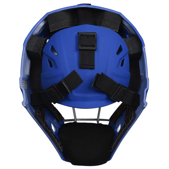 Rawlings CHV27S-R/S hockey-style baseball catcher helmet and cage