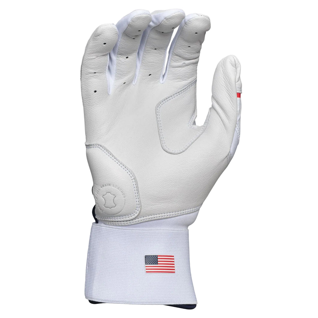 Rawlings batting glove reinforced leather palm detail