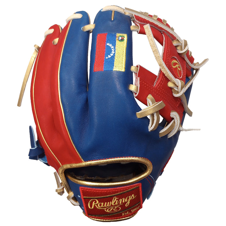 Rawlings Heart of the Hide 11.5 Venezuela Edition Infield Glove – Blue Red Gold