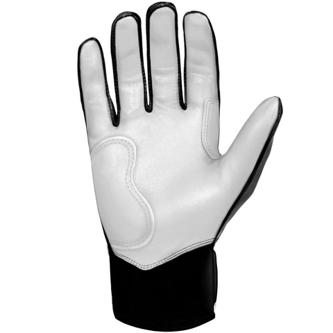 PREMIUM PRO CHROME Series Short Cuff Batting Gloves - Black