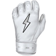 PREMIUM PRO CHROME Series Short Cuff Batting Gloves - White