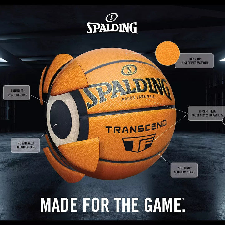 Spalding TF Transcend basketball construction and technology diagram