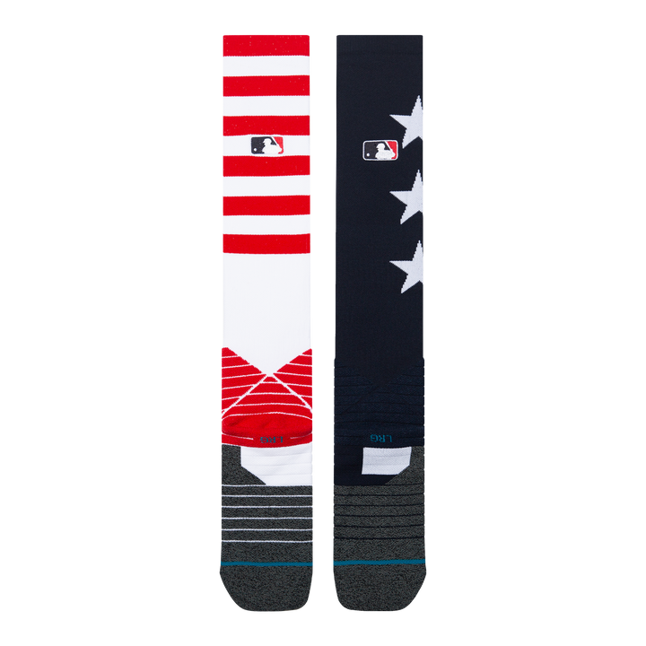 Official MLB Home Run Derby over-the-calf baseball socks back design