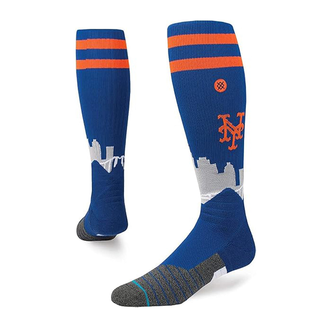 Stance Diamond Pro New York Mets Bridge OTC baseball socks front angled view