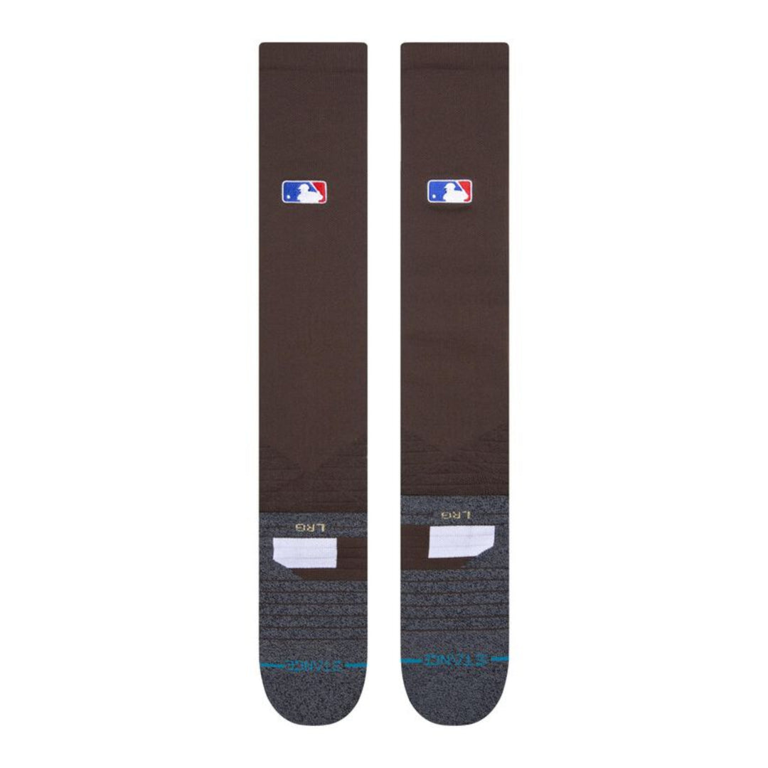 Stance Diamond Pro OTC brown baseball socks rear view