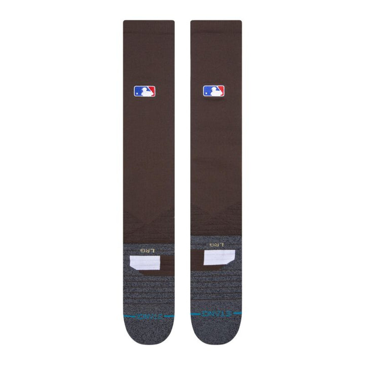 Stance Diamond Pro OTC brown baseball socks rear view