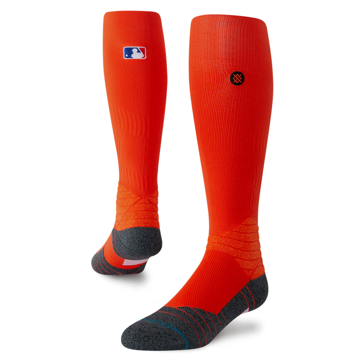Stance Diamond Pro OTC orange baseball socks angled view