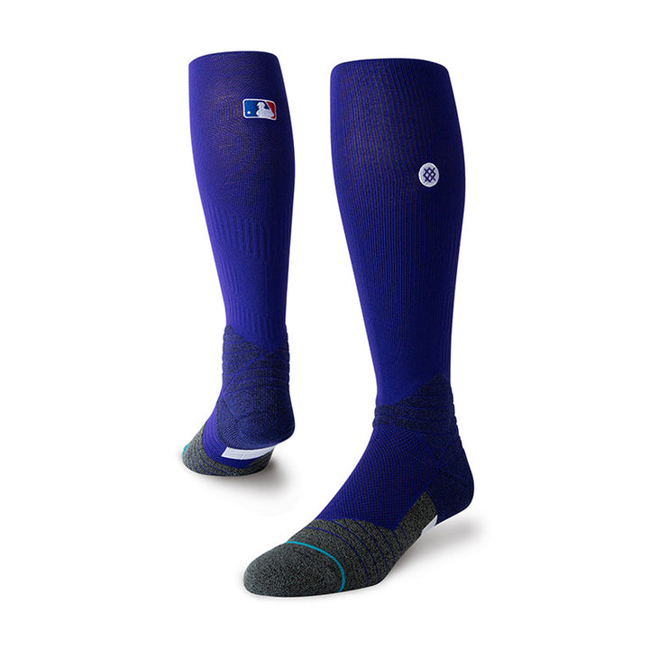 Stance Diamond Pro OTC purple baseball socks angled view