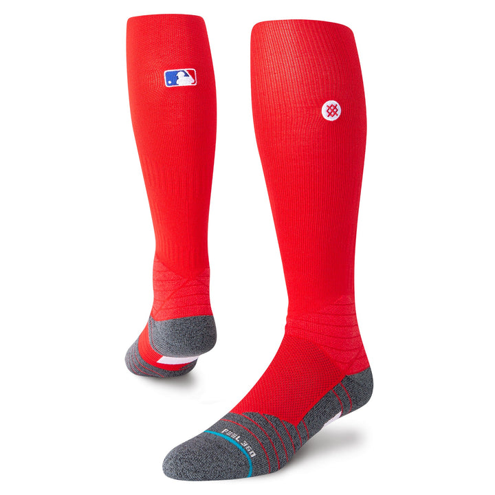 Stance Diamond Pro OTC red baseball socks angled view