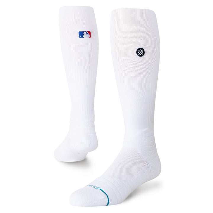 Stance Diamond Pro OTC baseball socks white angled view