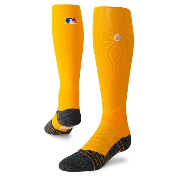 Stance Diamond Pro OTC yellow baseball socks angled view